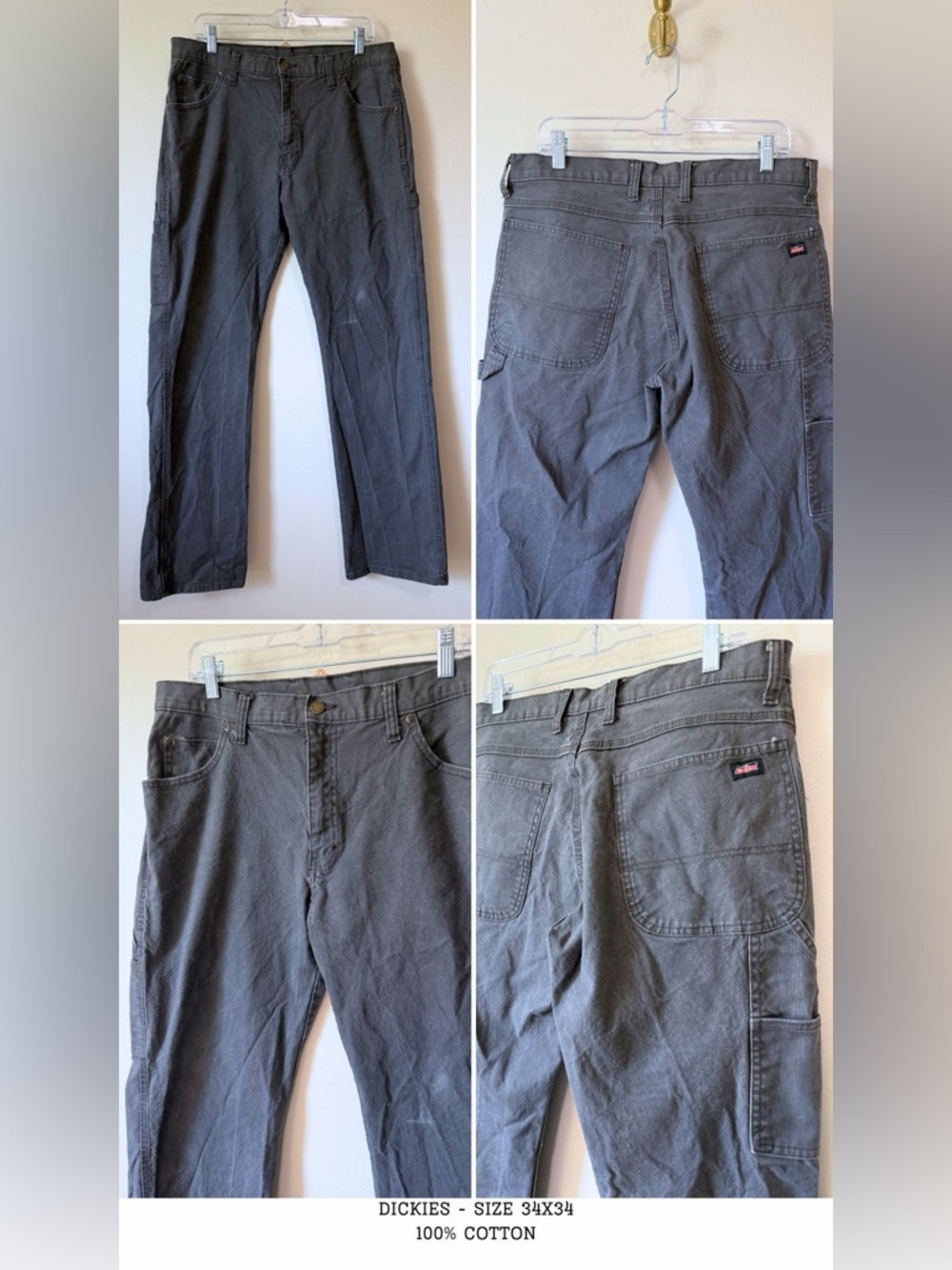 Dickies classic straight carpenter pant with back pockets and loop size 34x34 - Picture 5 of 5